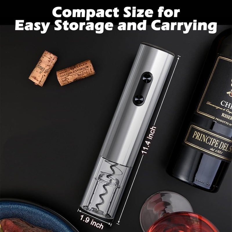 AtomDream Tech Electric Wine Opener, Battery-Operated Automatic Corkscrew with LED Light & Foil Cutter, Stainless Steel Reusable Wine Bottle Opener for Home, Kitchen, Parties & Gifts for Wine Lovers - Image 3